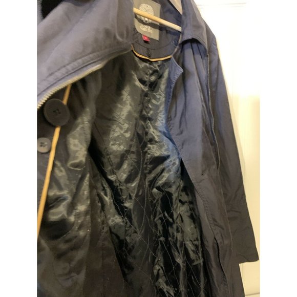 Vince Camuto Women’s Sz M Blue Jacket Trench Coat with belt rain - Picture 10 of 11
